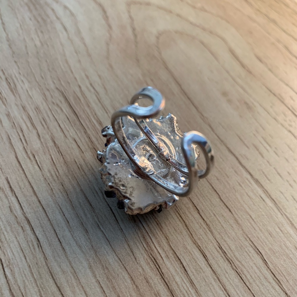 Amethyst - Quartz Sterling Adjustable Natural Ring - Picture 5 of 7